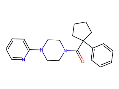Phenylcyclopentyl 4-(2-pyridyl)piperazinyl ketone structure
