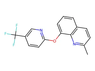 2-Methyl-8-[5-(trifluoromethyl)pyridin-2-yl]oxyquinoline structure