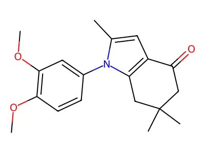 1-(3,4-dimethoxyphenyl)-2,6,6-trimethyl-4,5,6,7-tetrahydro-1H-indol-4-one structure