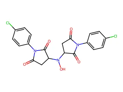 3,3'-(Hydroxyimino)bis[1-(4-chlorophenyl)pyrrolidine-2,5-dione] structure