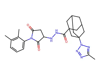 3-(5-Methyl-2H-tetrazol-2-yl)tricyclo[3.3.1.13,7]decane-1-carboxylic acid 2-[1-(2,3-dimethylphenyl)-2,5-dioxo-3-pyrrolidinyl]hydrazide structure