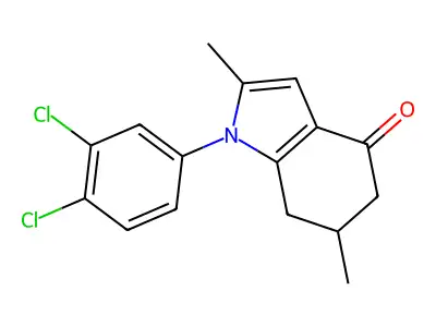1-(3,4-dichlorophenyl)-2,6-dimethyl-6,7-dihydro-5H-indol-4-one structure