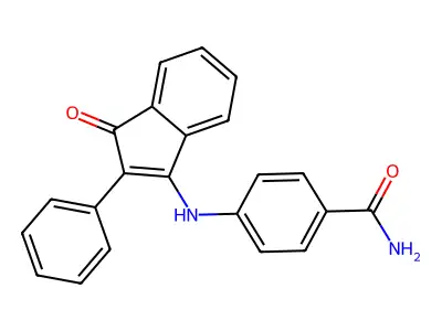 4-((1-Oxo-2-phenylinden-3-YL)amino)benzamide structure