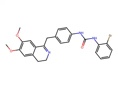 1-(2-bromophenyl)-3-[4-[(6,7-dimethoxy-3,4-dihydroisoquinolin-1-yl)methyl]phenyl]urea structure