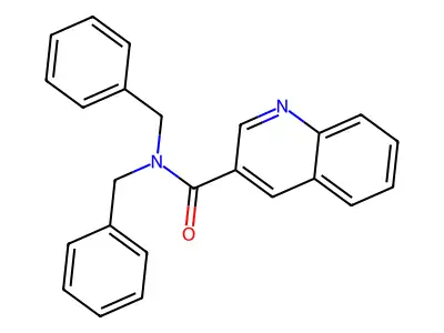 N,N-bis(phenylmethyl)-3-quinolinecarboxamide structure