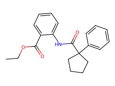 Ethyl 2-((phenylcyclopentyl)carbonylamino)benzoate structure