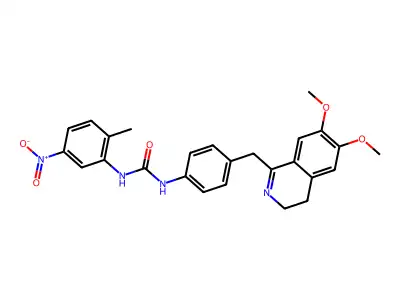 1-(4-((6,7-DIMETHOXY(3,4-DIHYDROISOQUINOLYL))METHYL)PHENYL)-3-(2-METHYL-5-NITROPHENYL)UREA structure