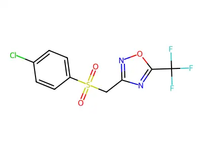 3-[(4-Chlorophenyl)sulfonylmethyl]-5-(trifluoromethyl)-1,2,4-oxadiazole structure