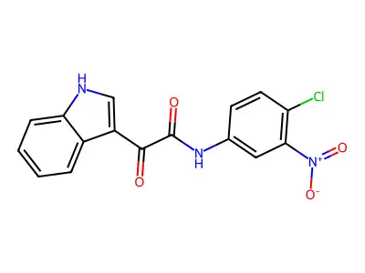 N-(4-chloro-3-nitrophenyl)-2-(1H-indol-3-yl)-2-oxoacetamide structure
