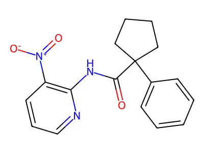 N-(3-nitropyridin-2-yl)-1-phenylcyclopentane-1-carboxamide structure
