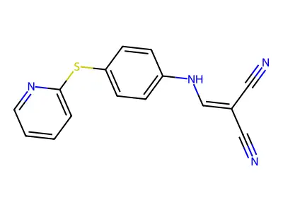 (((4-(2-Pyridylthio)phenyl)amino)methylene)methane-1,1-dicarbonitrile structure