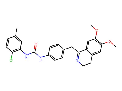 1-(4-((6,7-DIMETHOXY(3,4-DIHYDROISOQUINOLYL))METHYL)PHENYL)-3-(2-CHLORO-5-METHYLPHENYL)UREA structure