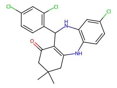 3-chloro-6-(2,4-dichlorophenyl)-9,9-dimethyl-6,8,10,11-tetrahydro-5H-benzo[b][1,4]benzodiazepin-7-one structure