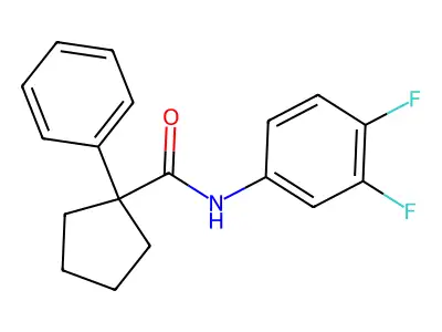 N-(3,4-difluorophenyl)-1-phenylcyclopentane-1-carboxamide structure