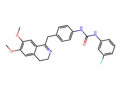 1-[4-[(6,7-dimethoxy-3,4-dihydroisoquinolin-1-yl)methyl]phenyl]-3-(3-fluorophenyl)urea structure