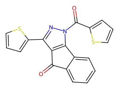 3-(2-Thienyl)-1-(2-thienylcarbonyl)indeno[2,3-D]pyrazol-4-one structure