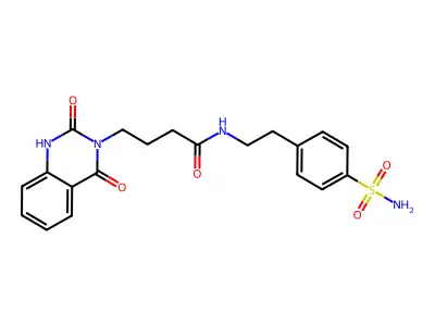 4-(2,4-dioxo-1H-quinazolin-3-yl)-N-[2-(4-sulfamoylphenyl)ethyl]butanamide structure