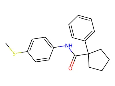 N-(4-methylsulfanylphenyl)-1-phenylcyclopentane-1-carboxamide structure