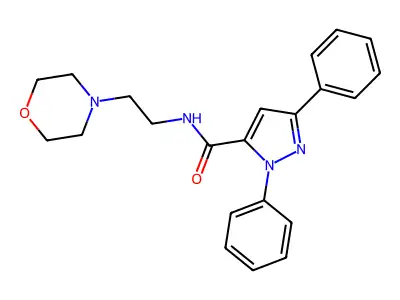 N-[2-(morpholin-4-yl)ethyl]-1,3-diphenyl-1H-pyrazole-5-carboxamide structure