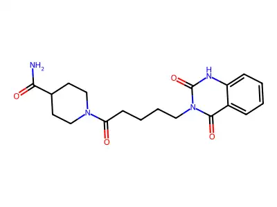 1-[5-(2,4-dioxo-1H-quinazolin-3-yl)pentanoyl]piperidine-4-carboxamide structure