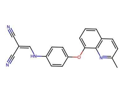 2-({4-[(2-Methyl-8-quinolinyl)oxy]anilino}methylene)malononitrile structure