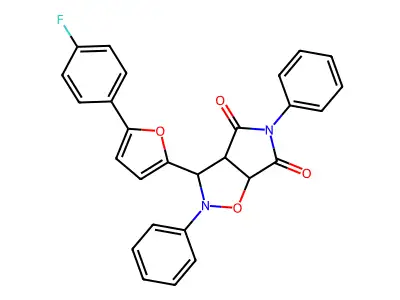 3-[5-(4-fluorophenyl)furan-2-yl]-2,5-diphenyldihydro-2H-pyrrolo[3,4-d][1,2]oxazole-4,6(3H,5H)-dione structure