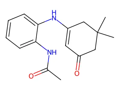 N-(2-((5,5-Dimethyl-3-oxocyclohex-1-enyl)amino)phenyl)ethanamide structure