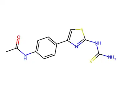 N-(4-(4-((Aminothioxomethyl)amino)-3,5-thiazolyl)phenyl)ethanamide structure