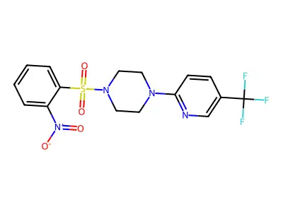 1-(2-Nitrophenyl)sulfonyl-4-[5-(trifluoromethyl)pyridin-2-yl]piperazine structure
