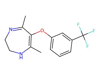 5,7-Dimethyl-6-(3-(trifluoromethyl)phenoxy)-2,3-dihydro-1H-1,4-diazepine structure
