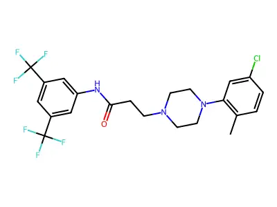 N-(3,5-BIS(TRIFLUOROMETHYL)PHENYL)-3-(4-(5-CHLORO-2-METHYLPHENYL)PIPERAZINYL)PROPANAMIDE structure