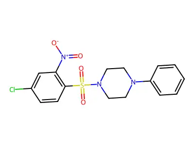 4-Chloro-2-nitro-1-((4-phenylpiperazinyl)sulfonyl)benzene structure