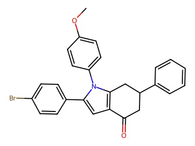 2-(4-Bromophenyl)-1-(4-methoxyphenyl)-6-phenyl-5,6,7-trihydroindol-4-one structure