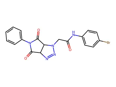 N-(4-bromophenyl)-2-(4,6-dioxo-5-phenyl-3a,6a-dihydropyrrolo[3,4-d]triazol-3-yl)acetamide structure