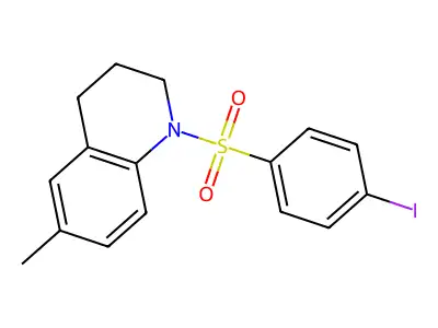 1-(4-iodophenyl)sulfonyl-6-methyl-3,4-dihydro-2H-quinoline structure