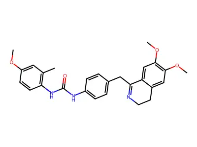 1-(4-((6,7-DIMETHOXY(3,4-DIHYDROISOQUINOLYL))METHYL)PHENYL)-3-(4-METHOXY-2-METHYLPHENYL)UREA structure