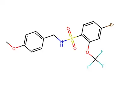 4-bromo-N-[(4-methoxyphenyl)methyl]-2-(trifluoromethoxy)benzenesulfonamide structure