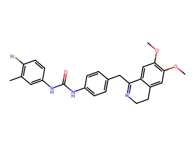 1-(4-((6,7-DIMETHOXY(3,4-DIHYDROISOQUINOLYL))METHYL)PHENYL)-3-(4-BROMO-3-METHYLPHENYL)UREA structure