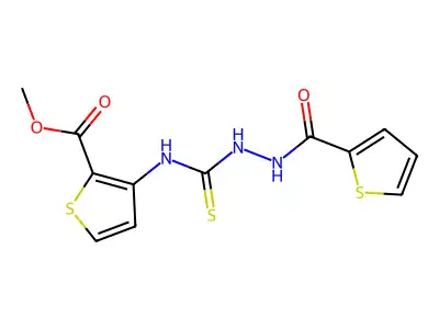 Methyl 3-[(thiophene-2-carbonylamino)carbamothioylamino]thiophene-2-carboxylate structure