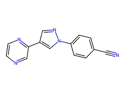 4-(4-(Pyrazin-2-yl)-1H-pyrazol-1-yl)benzonitrile structure