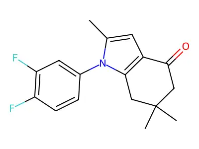 1-(3,4-Difluorophenyl)-2,6,6-trimethyl-5,6,7-trihydroindol-4-one structure