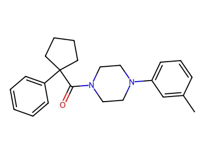 4-(3-Methylphenyl)piperazinyl phenylcyclopentyl ketone structure