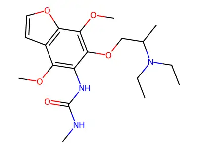 Urea, 1-(4,7-dimethoxy-6-(2-(diethylamino)propoxy)-5-benzofuranyl)-3-methyl- structure