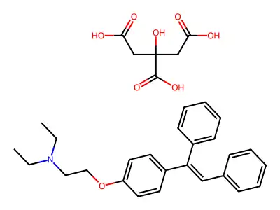 1-(p-(beta-Diethylaminoethoxy)phenyl)-1,2-diphenylethylene citrate structure
