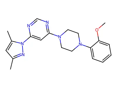 4-(3,5-Dimethylpyrazol-1-yl)-6-[4-(2-methoxyphenyl)piperazin-1-yl]pyrimidine structure