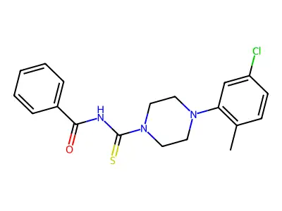 N-((4-(5-Chloro-2-methylphenyl)piperazinyl)thioxomethyl)benzamide structure