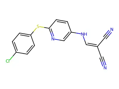 (((6-(4-Chlorophenylthio)-3-pyridyl)amino)methylene)methane-1,1-dicarbonitrile structure
