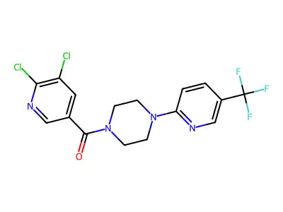 5,6-DICHLORO(3-PYRIDYL) 4-(5-(TRIFLUOROMETHYL)(2-PYRIDYL))PIPERAZINYL KETONE structure