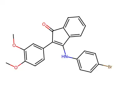 2-(3,4-Dimethoxyphenyl)-3-((4-bromophenyl)amino)inden-1-one structure