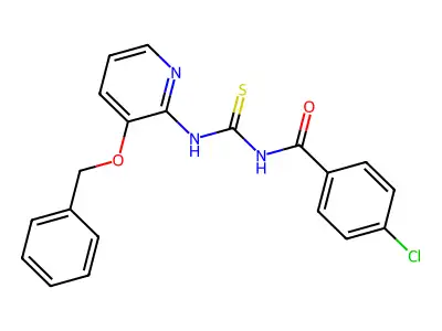 N-[3-(benzyloxy)-2-pyridinyl]-N'-(4-chlorobenzoyl)thiourea structure
